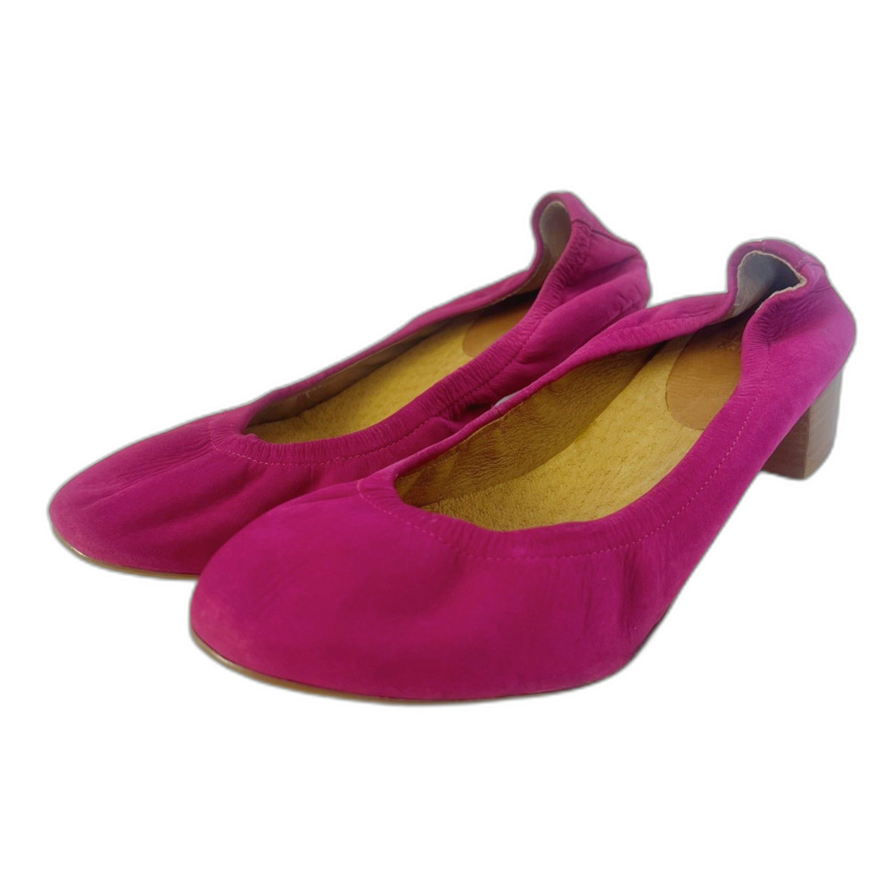 Women’s Fuchsia Low Block Heel Ballet Flats